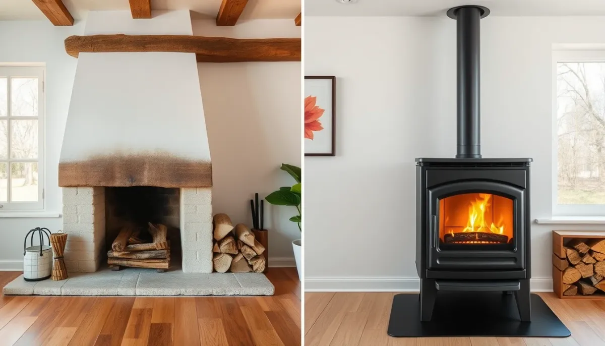 Comparaison entre une cheminée à foyer ouvert et un poêle à bois moderne