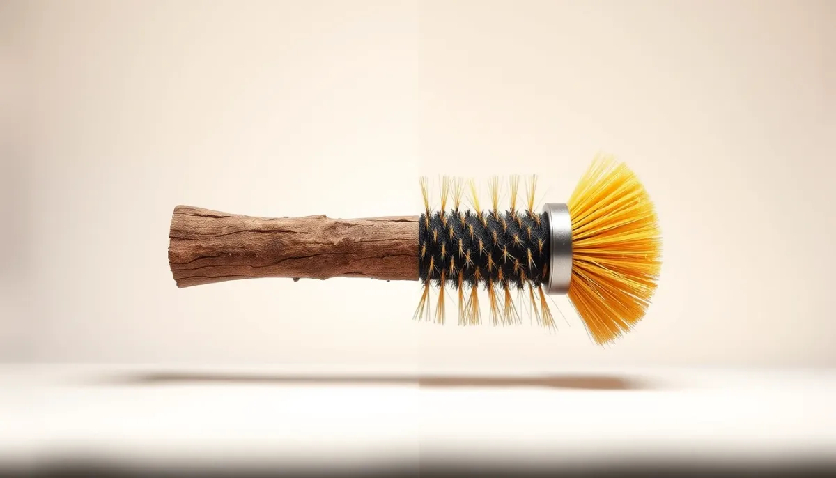 Comparaison entre une bûche de ramonage et un hérisson de ramonage mécanique