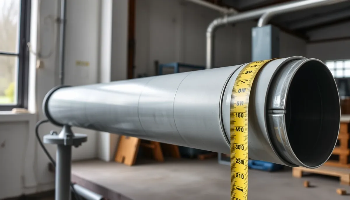 Tuyau de poêle à bois horizontal avec pente ascendante de 3% et mesure de longueur