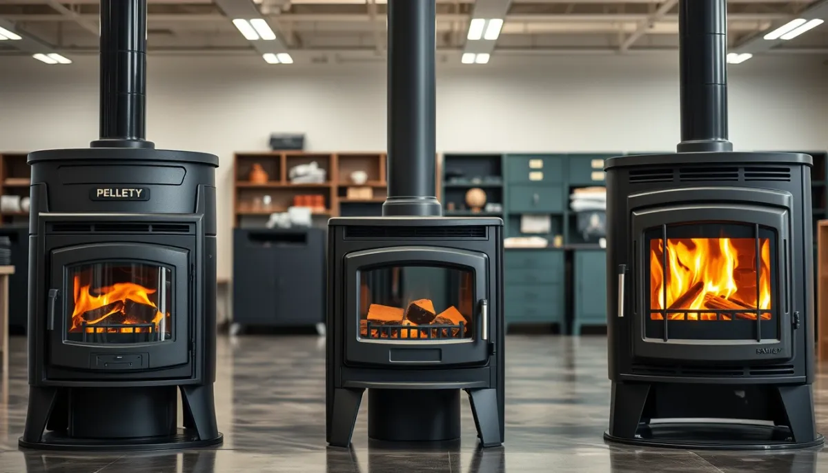 Comparatif de trois poêles à granulés de marques différentes