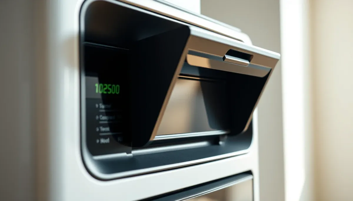 Gros plan sur le panneau de commande et la trémie d'un insert à granulés